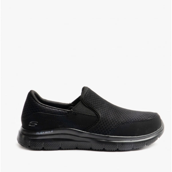 Skechers Work 77048EC BBK RELAXED FIT FLEX ADVANTAGE MCALLEN SR Mens Anti Slip Trainers Black STB STB