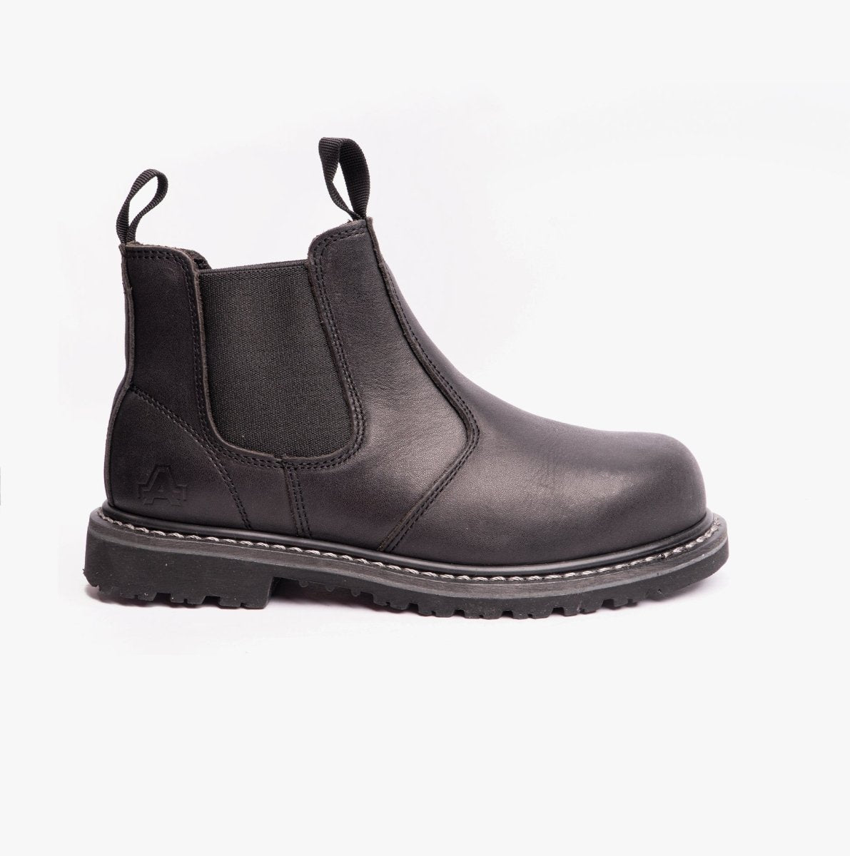 Black leather safety boots best sale