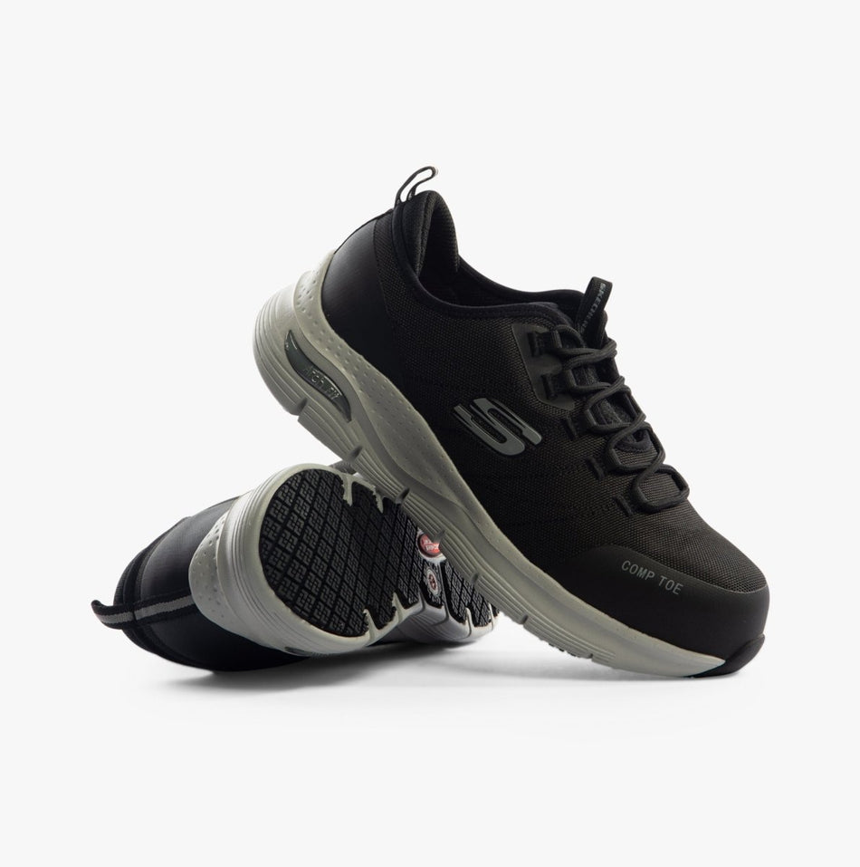 Skechers Work 108075EC/BKGY ARCH FIT - EBINAL SR Womens Trainers Black/Grey 108075EC/BKGY - 36 | STB.co.uk