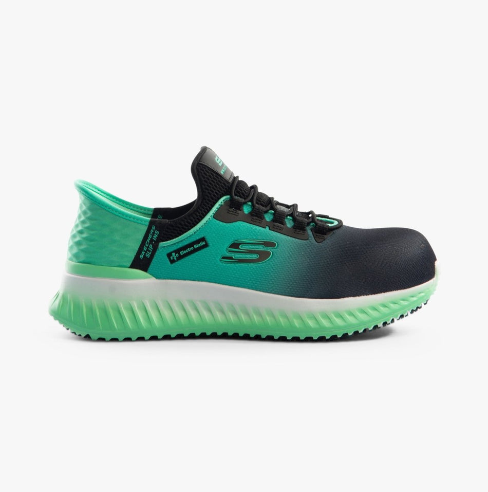 Skechers Work 108152EC/BKTL TILIDO - OMBRAY Womens Trainers Black/Teal 108152EC/BKTL - 37 | STB.co.uk