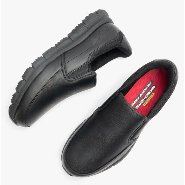 Skechers Work 77157EC BLK RELAXED FIT NAMPA GROTON Mens Slip On Shoes Black STB STB