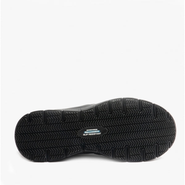 Skechers men's black flex advantage slip resistant mcallen slip on on sale