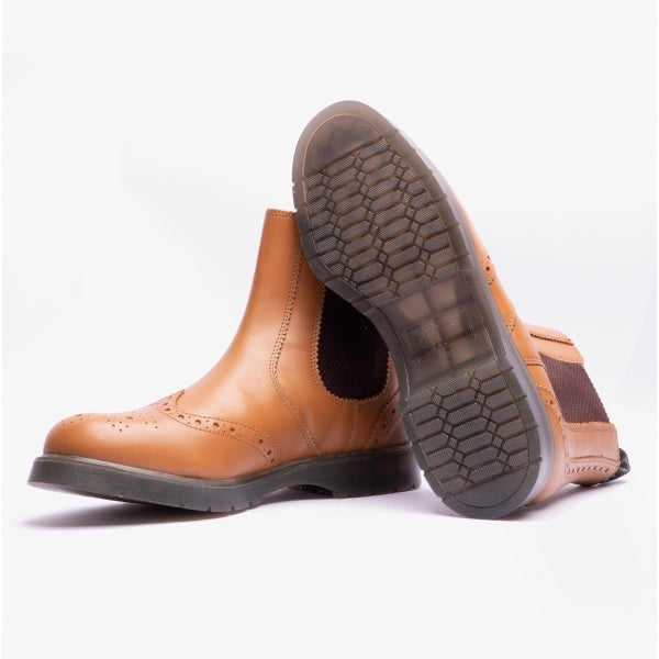 Tan brogue dealer outlet boots