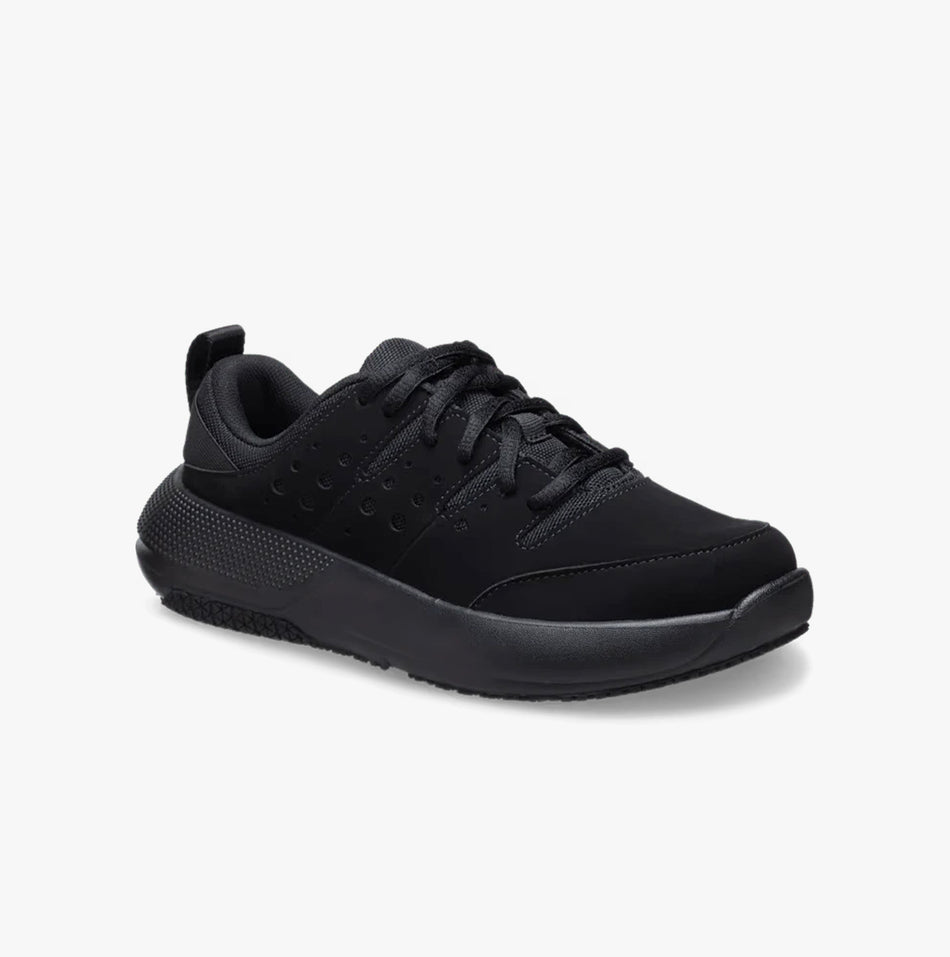 ON THE CLOCK Womens Work Trainers Triple Black