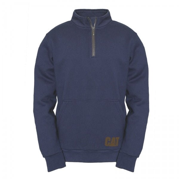 CAT AG 1/4 ZIP Mens Cotton Pull Over Jumper Navy 27871 - 46897 - 03 | STB.co.uk