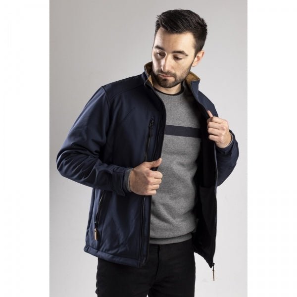 CAT AG SOFTSHELL Mens Polyester Full Zip Jacket Navy 27868 - 46892 - 03 | STB.co.uk