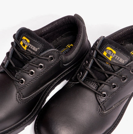 Grafters CONTRACTOR Unisex Leather Safety Shoes Black M627A - 4 | STB.co.uk