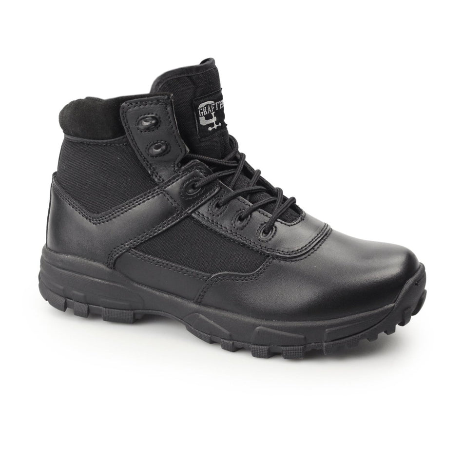 Grafters COVER II Unisex Leather Work Boots Black M497A - 3 | STB.co.uk