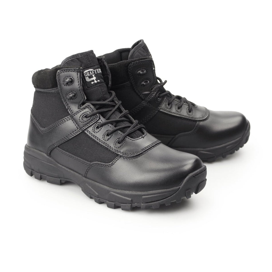 Grafters COVER II Unisex Leather Work Boots Black M497A - 3 | STB.co.uk