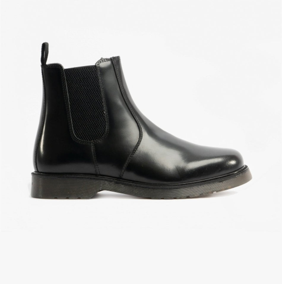 STB ELLIS Unisex Leather Air Cushioned Dealer Boots Polished Black ELLIS/PBLK - 4 | STB.co.uk