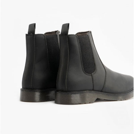 STB ELLIS Unisex Leather Air Cushioned Dealer Boots Waxy Black ELLIS/BLK - 4 | STB.co.uk