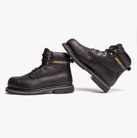 Amblers Safety FS9 Unisex Leather Safety Boots Black 01049 - 00848 - 02 | STB.co.uk