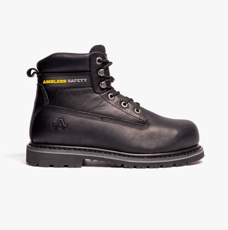 Amblers Safety FS9 Unisex Leather Safety Boots Black 01049 - 00848 - 02 | STB.co.uk