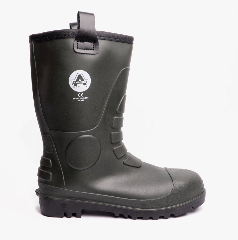 Amblers Safety FS97 Unisex Wellington Rigger Safety Boots Green 21154 - 33824 - 02 | STB.co.uk