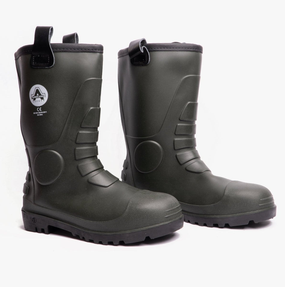 Amblers Safety FS97 Unisex Wellington Rigger Safety Boots Green 21154 - 33824 - 02 | STB.co.uk