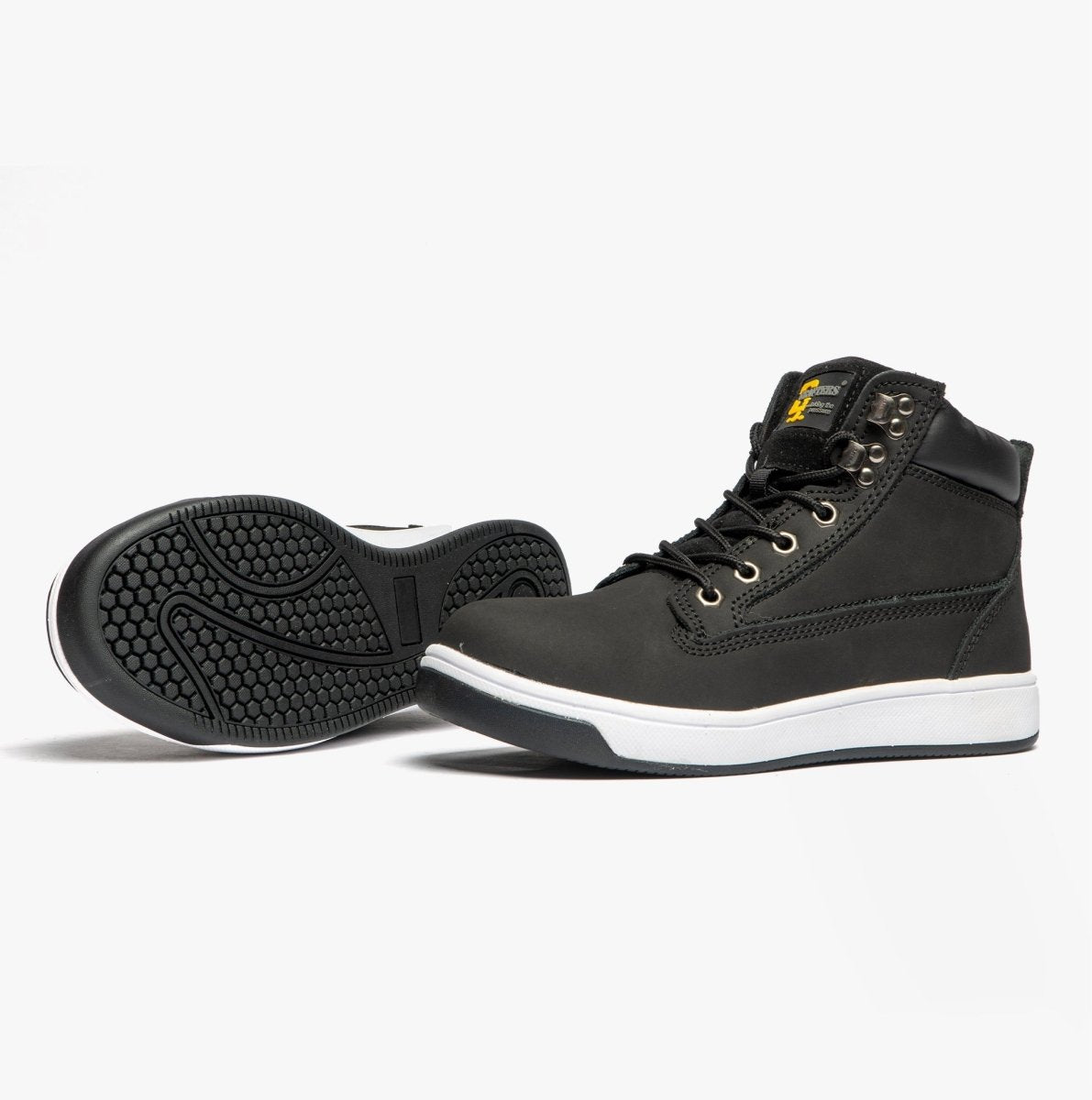 Grafters M057A Unisex Nubuck Leather Safety Trainer Boots Black M057A - 36 | STB.co.uk