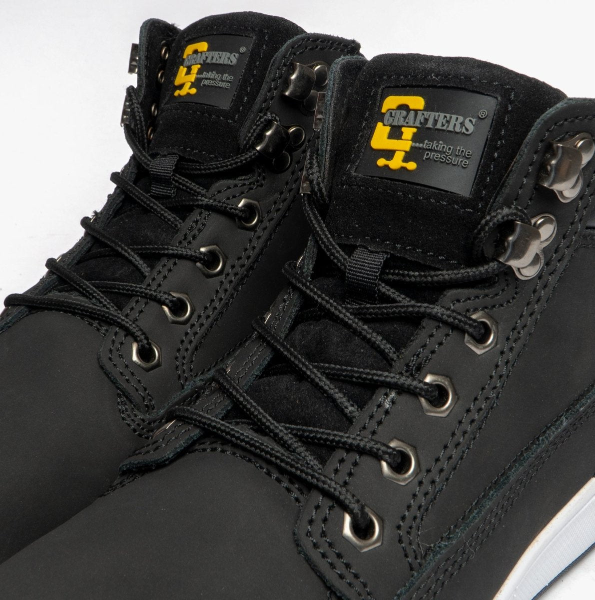 Grafters M057A Unisex Nubuck Leather Safety Trainer Boots Black M057A - 36 | STB.co.uk