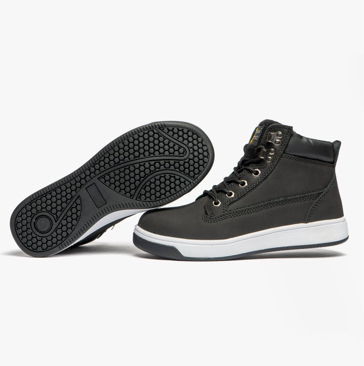 Black leather trainer boots hotsell