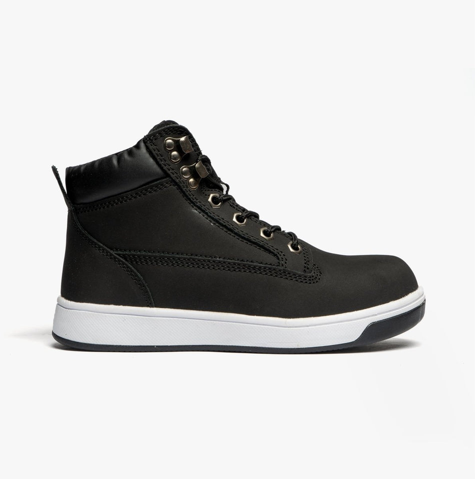 Grafters M057A Unisex Nubuck Leather Safety Trainer Boots Black M057A - 36 | STB.co.uk