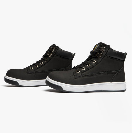 Grafters M057A Unisex Nubuck Leather Safety Trainer Boots Black M057A - 36 | STB.co.uk