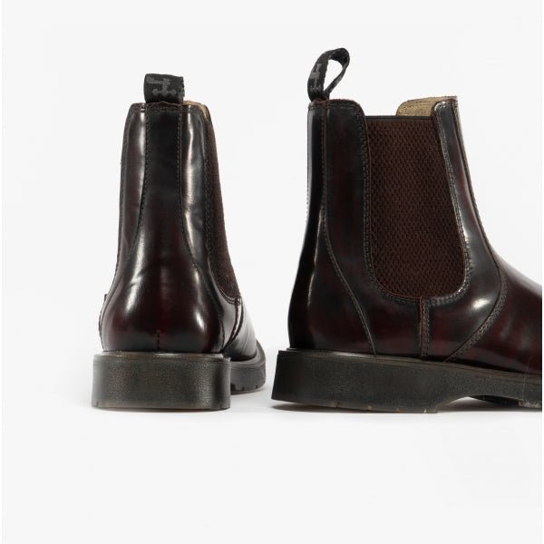 Grafters M186BD Unisex Leather Gusset Chelsea Boots Burgundy M186BD - 3 | STB.co.uk