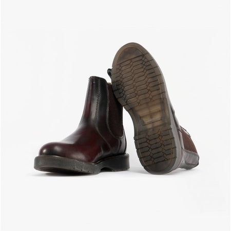 Grafters M186BD Unisex Leather Gusset Chelsea Boots Burgundy M186BD - 3 | STB.co.uk