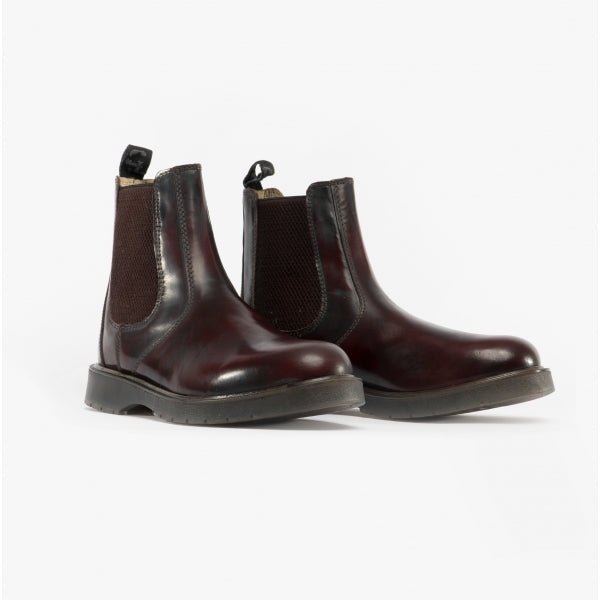 Grafters M186BD Unisex Leather Gusset Chelsea Boots Burgundy M186BD - 3 | STB.co.uk