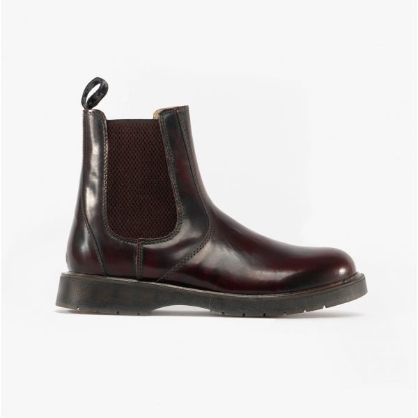 Grafters M186BD Unisex Leather Gusset Chelsea Boots Burgundy M186BD - 3 | STB.co.uk