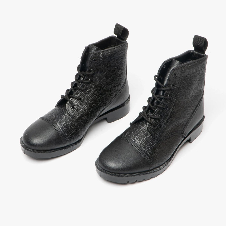 Grafters M391A Unisex Grain Leather Work Boots Black M391A - 4 | STB.co.uk
