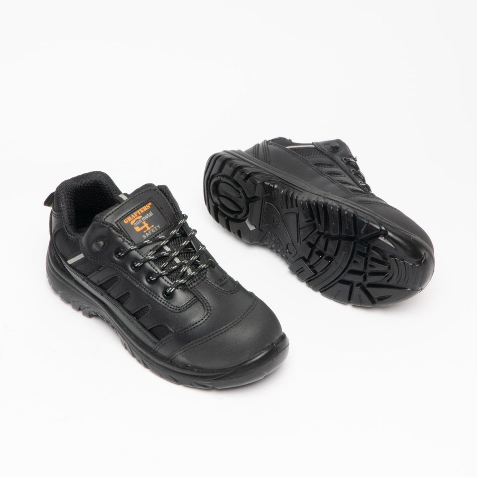 Grafters M462A Unisex Safety Trainers Black M462A - 38 | STB.co.uk