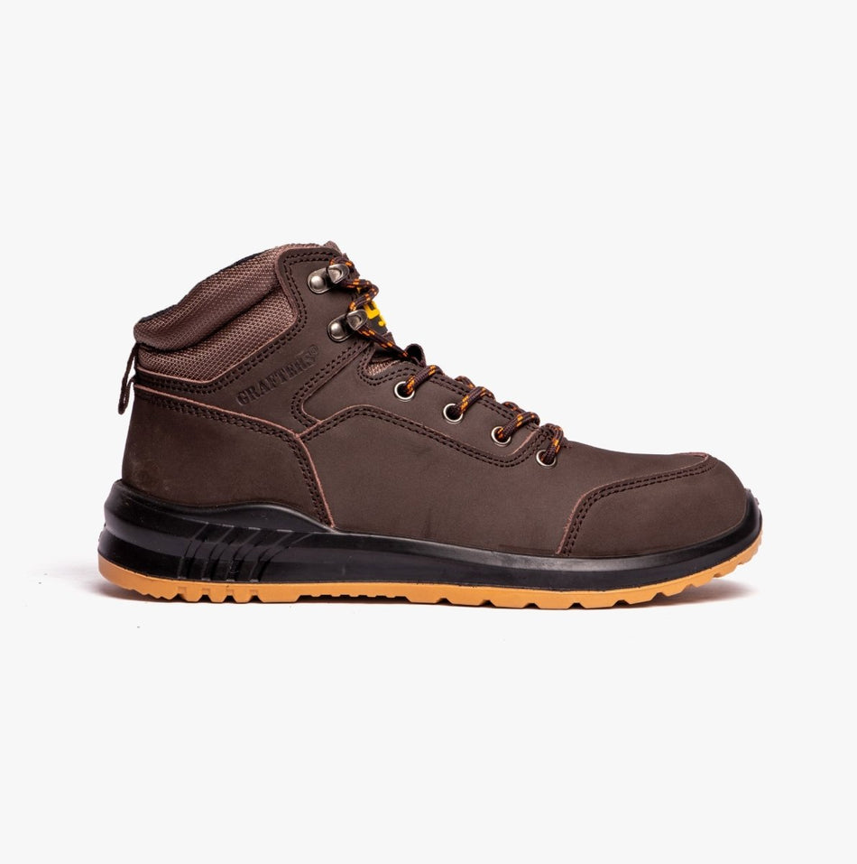 Grafters M513B Unisex Safety Boots Brown M513B - 36 | STB.co.uk