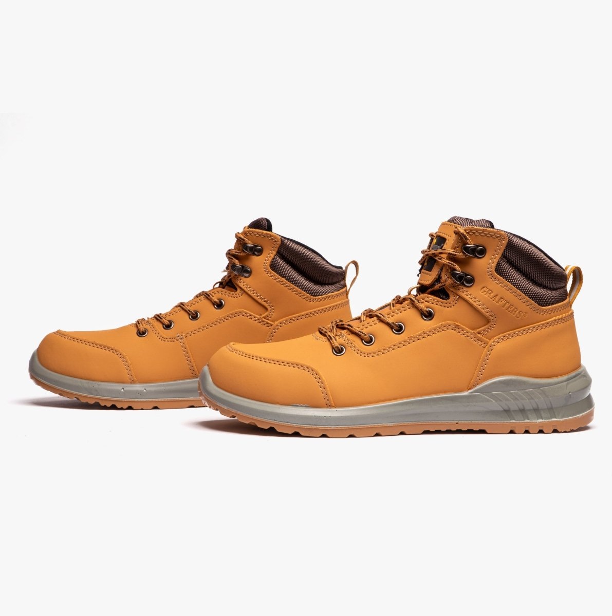 Grafters M513N Unisex Nubuck Steel Toe Boots Honey M513N - 36 | STB.co.uk