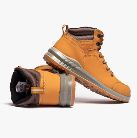 Grafters M513N Unisex Nubuck Steel Toe Boots Honey M513N - 36 | STB.co.uk