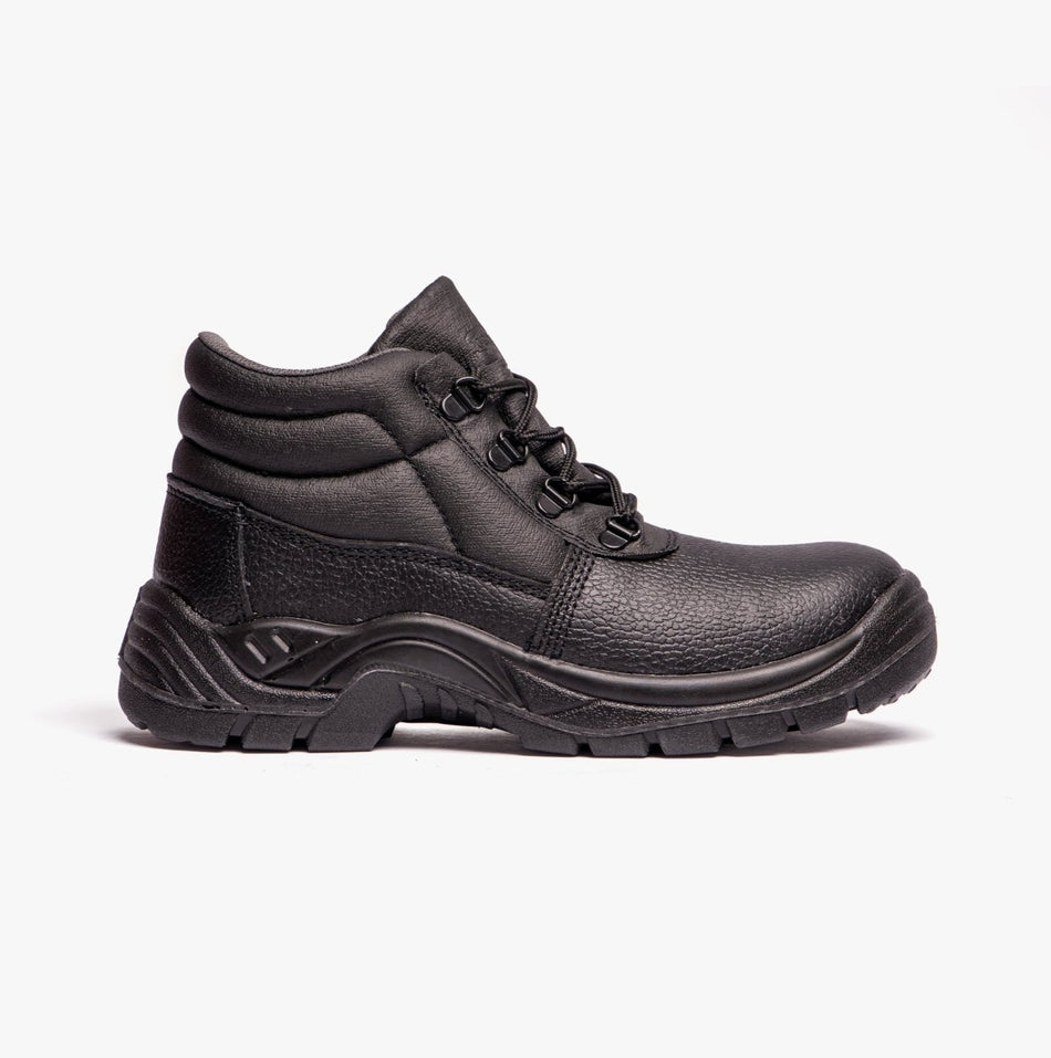 Grafters M9535PA+ Unisex Leather Chukka Safety Boots Black (Plus Sizes) M9535PA+ - 49 | STB.co.uk