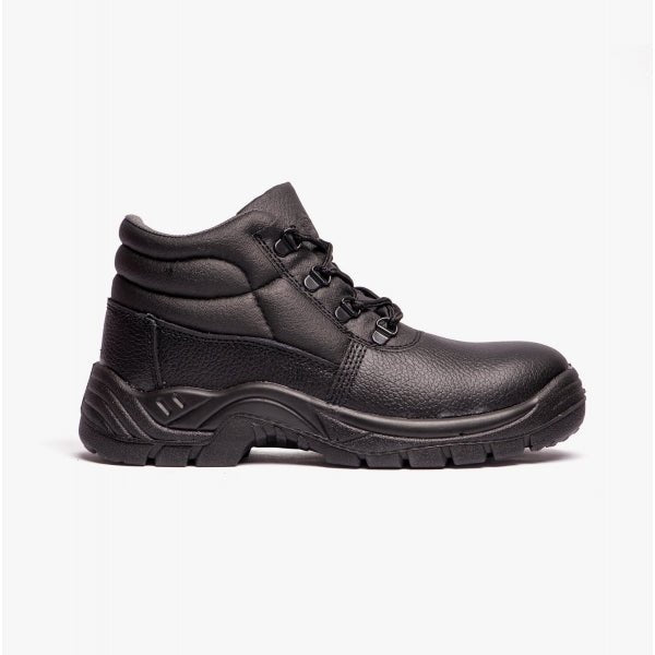 Grafters M9536A+ Unisex Leather Chukka Safety Boots Black (Plus Sizes) M9536A+ - 49 | STB.co.uk