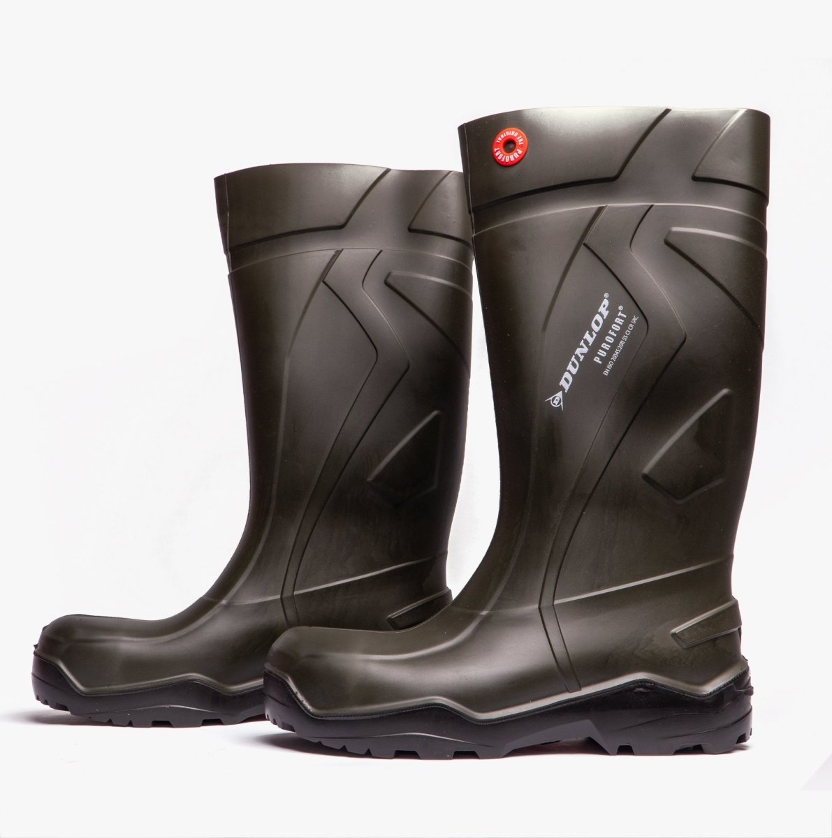 Dunlop PUROFORT+ Unisex S5 Full Safety Wellington Boots Green W212E - 37 | STB.co.uk