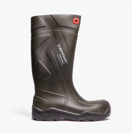 Dunlop PUROFORT+ Unisex S5 Full Safety Wellington Boots Green W212E - 37 | STB.co.uk