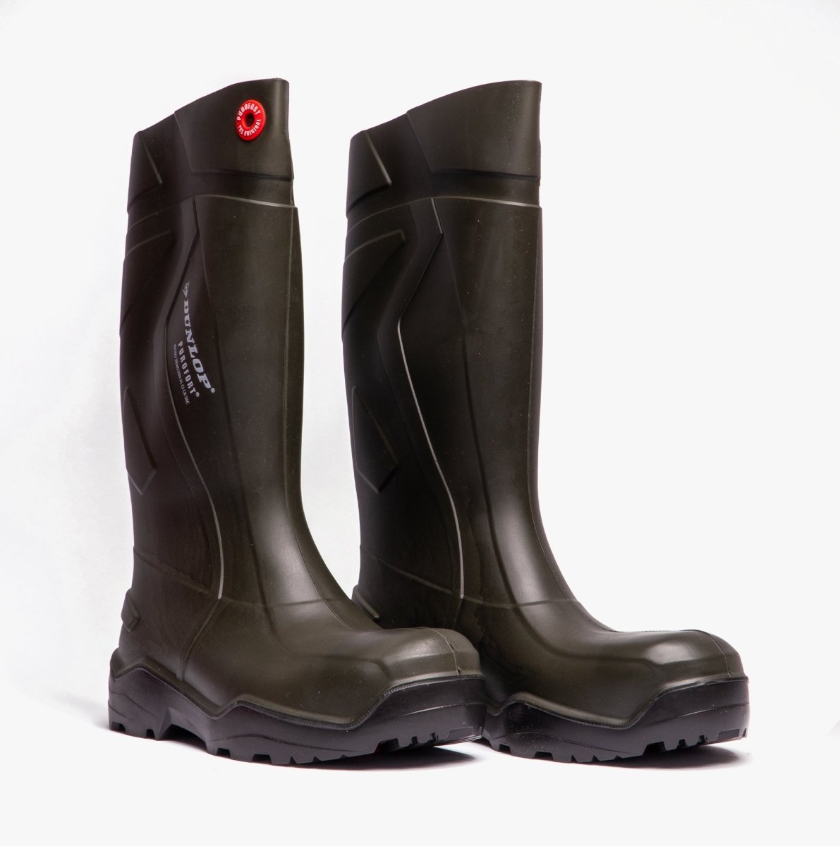 Dunlop PUROFORT+ Unisex S5 Full Safety Wellington Boots Green W212E - 37 | STB.co.uk