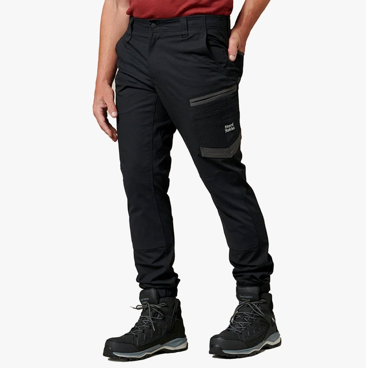 Hard Yakka RAPTOR CUFF Mens Work Trousers Black 34708 - 59371 - 03 | STB.co.uk