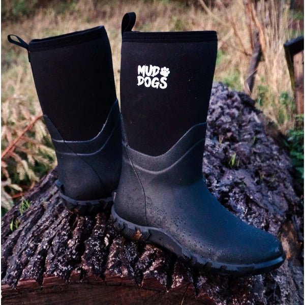 Mud Dogs RUTLAND MID Unisex Neoprene Wellington Boots Black RF9002 - BLK - 3 | STB.co.uk