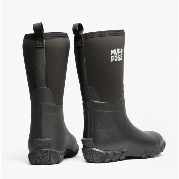 Mud Dogs RUTLAND MID Unisex Neoprene Wellington Boots Black RF9002 - BLK - 3 | STB.co.uk