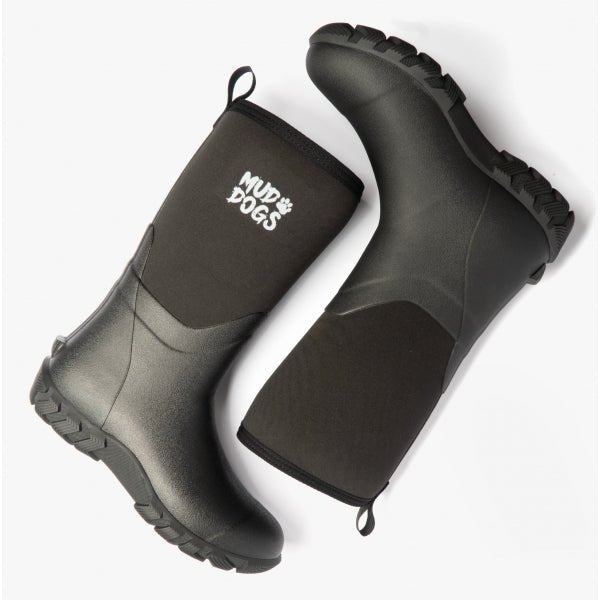 Mud Dogs RUTLAND MID Unisex Neoprene Wellington Boots Black RF9002 - BLK - 3 | STB.co.uk