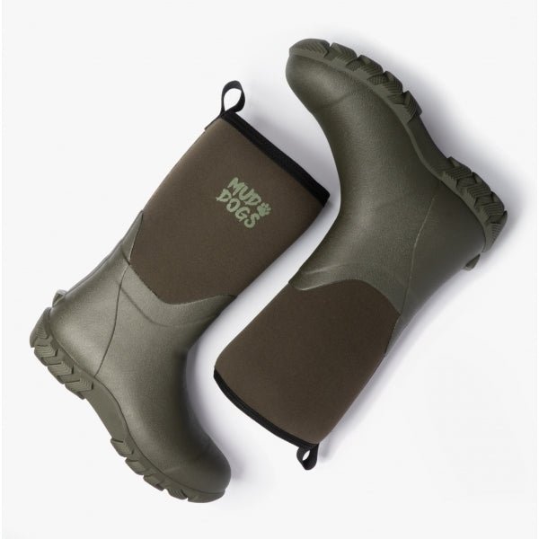 Mud Dogs RUTLAND MID Unisex Neoprene Wellington Boots Olive RF9002 - OLV - 3 | STB.co.uk