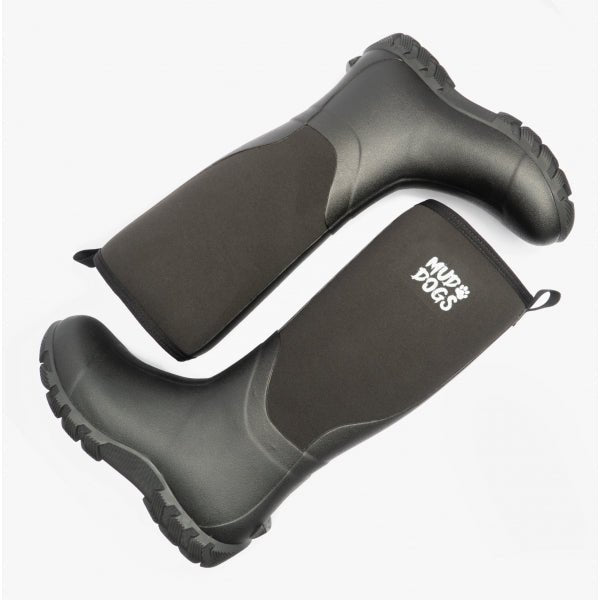 Mud Dogs RUTLAND TALL Neoprene Wellington Boots Black RF9001 - BLK - 3 | STB.co.uk