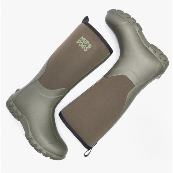 Mud Dogs RUTLAND TALL Neoprene Wellington Boots Olive RF9001 - OLV - 3 | STB.co.uk