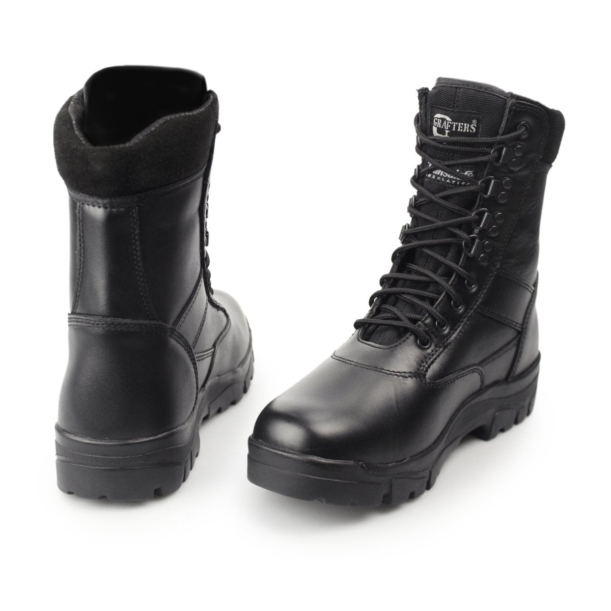 Grafters TOP GUN Unisex Leather Work Boots Black M671A - 3 | STB.co.uk