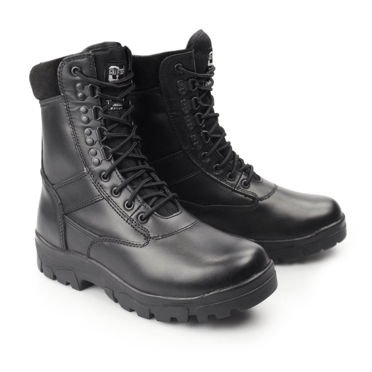 Grafters TOP GUN Unisex Leather Work Boots Black M671A - 3 | STB.co.uk