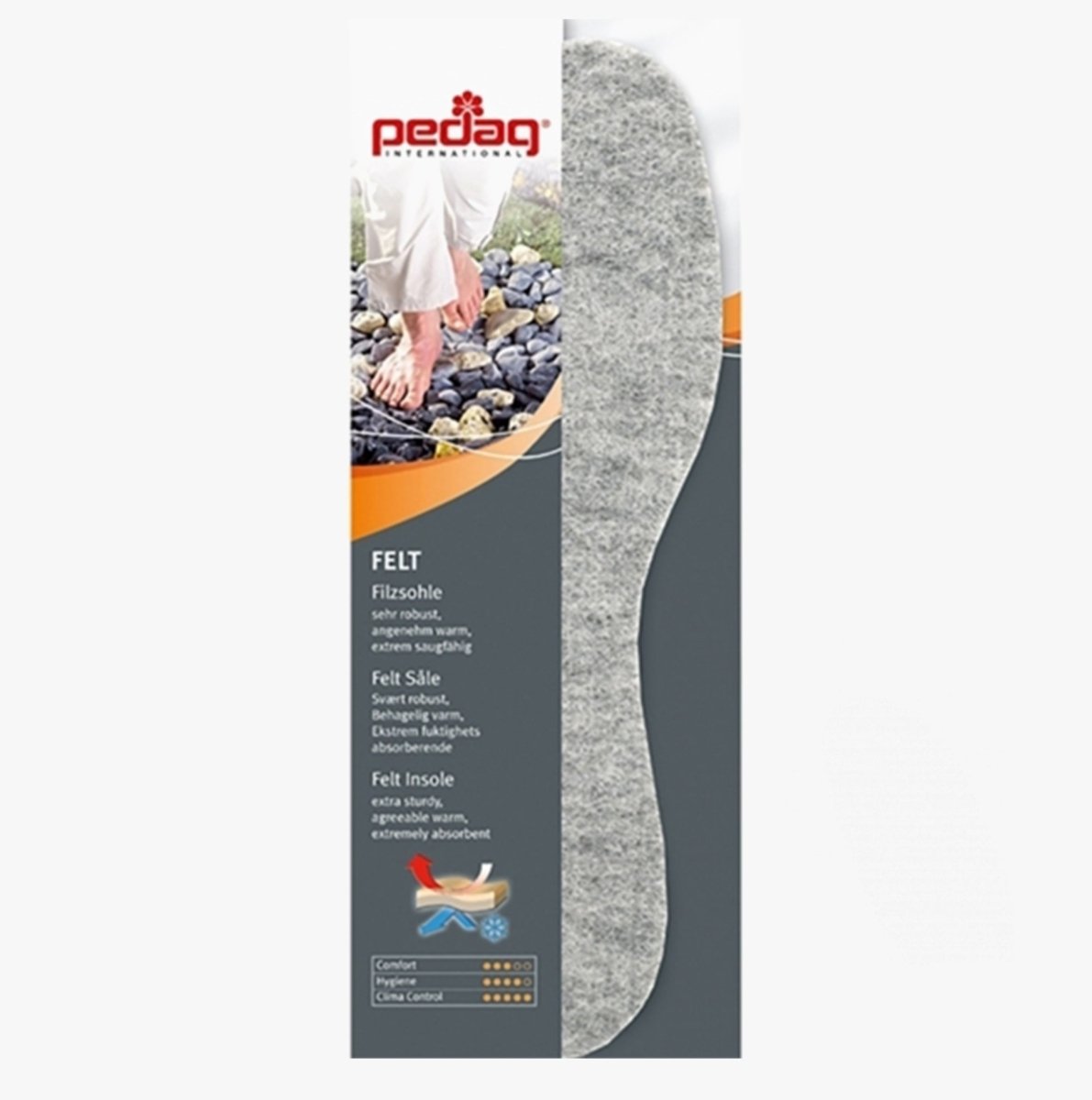 Pedag Unisex Felt Anti - Slip Boot Insoles FELT - 42 | STB.co.uk